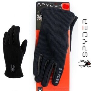 🛑 2 / $40 Sale! SPYDER Black Leather Palm Gloves L NWT